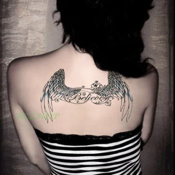 

Waterproof Temporary Tattoo Sticker wings of angel letter myth tatto for girl's back breast flash tatoo fake tattoo women