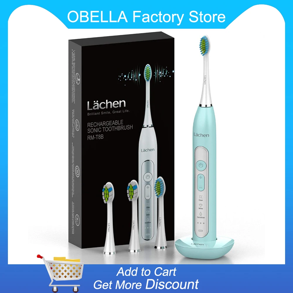 

Electric Toothbrush Sonic toothbrush with 4 brush heads and timer 3 modes 3 vibration levels for oral care with travel bag