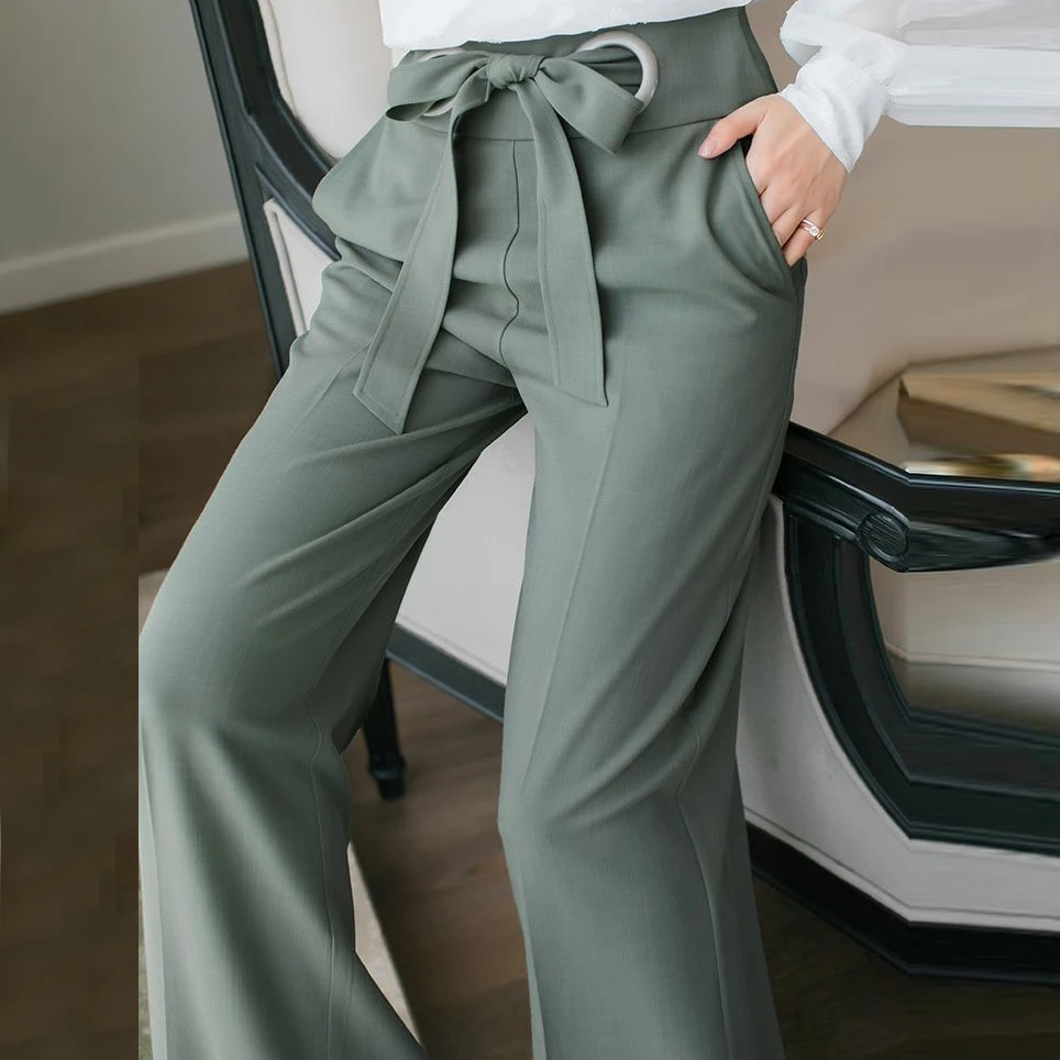 

Big size fashion High Waist Wide Leg Pants women's autumn loose straight pants casual pants long pants summer