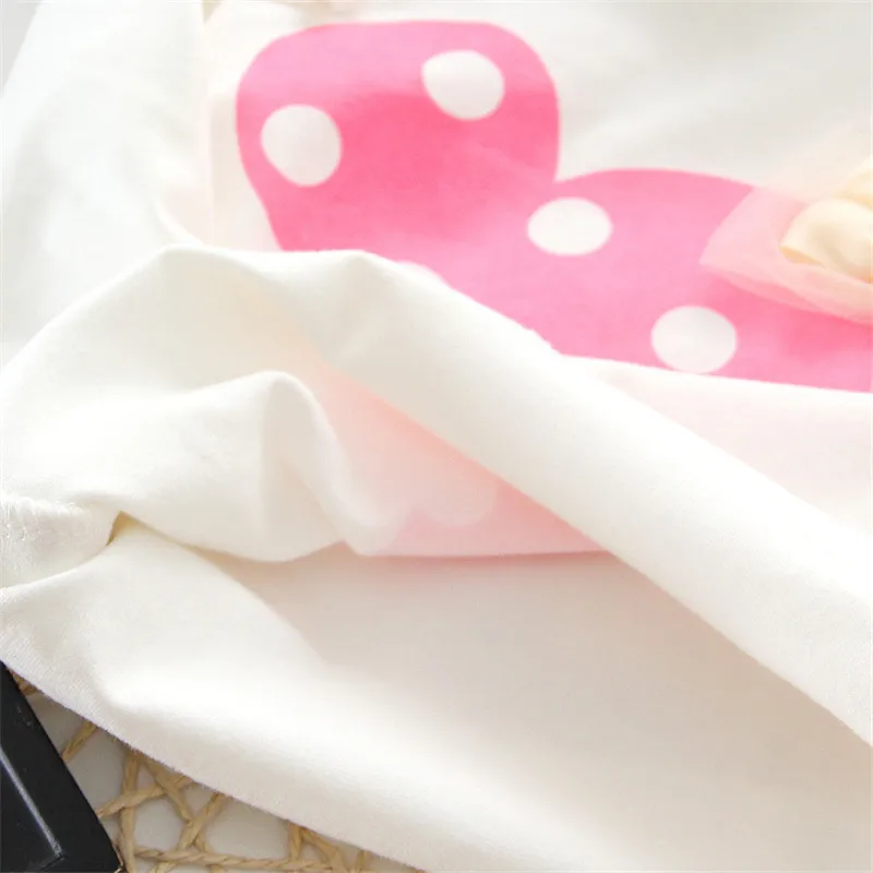 Одежда с Минни Маус для новорожденных девочек комплект одежды в горошек для детей костюм из футболки и штанов верхняя одежда для маленьких девочек спортивный костюм, комплекты одежды