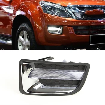 

CSCSNL 1 Pair DRL LED Daytime Running Lights LED Front Bumper Fog Lamp Case Driving light white For Isuzu D-max Dmax 2014 2015