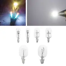 10Pcs T5 T10 W5W White Color 1.2W 5W 194 501 Halogen Bulb Side Wedges Car Light Source Instrument Lamp