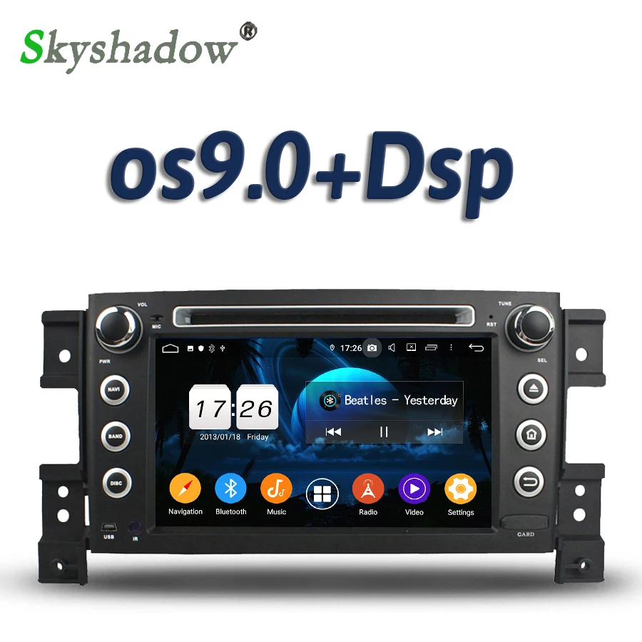 Excellent DSP Android 9.0 2GB RAM 16GB 4 core Car DVD Player GPS Map RDS Radio wifi BT 4.2 DVR rear Camera TV For SUZUKI Vitara 2005-2011 0