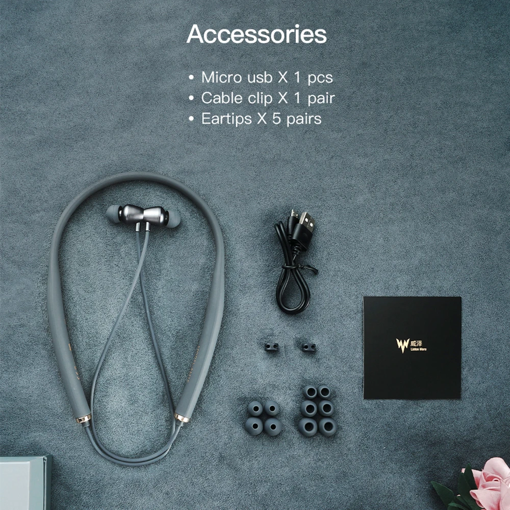  Whizzer AM1E HiFi Wireless Bluetooth Earphones Waterproof Neckband with Mic Control for Android IOS