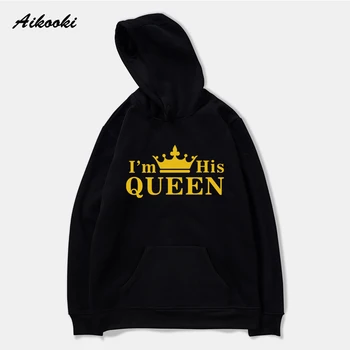 

fashion KING QUEEN hoodies boys/girls sweatshirts couples casual long sleeve harajuku Cap Sweatshirt The King Hoodie Outwear Top