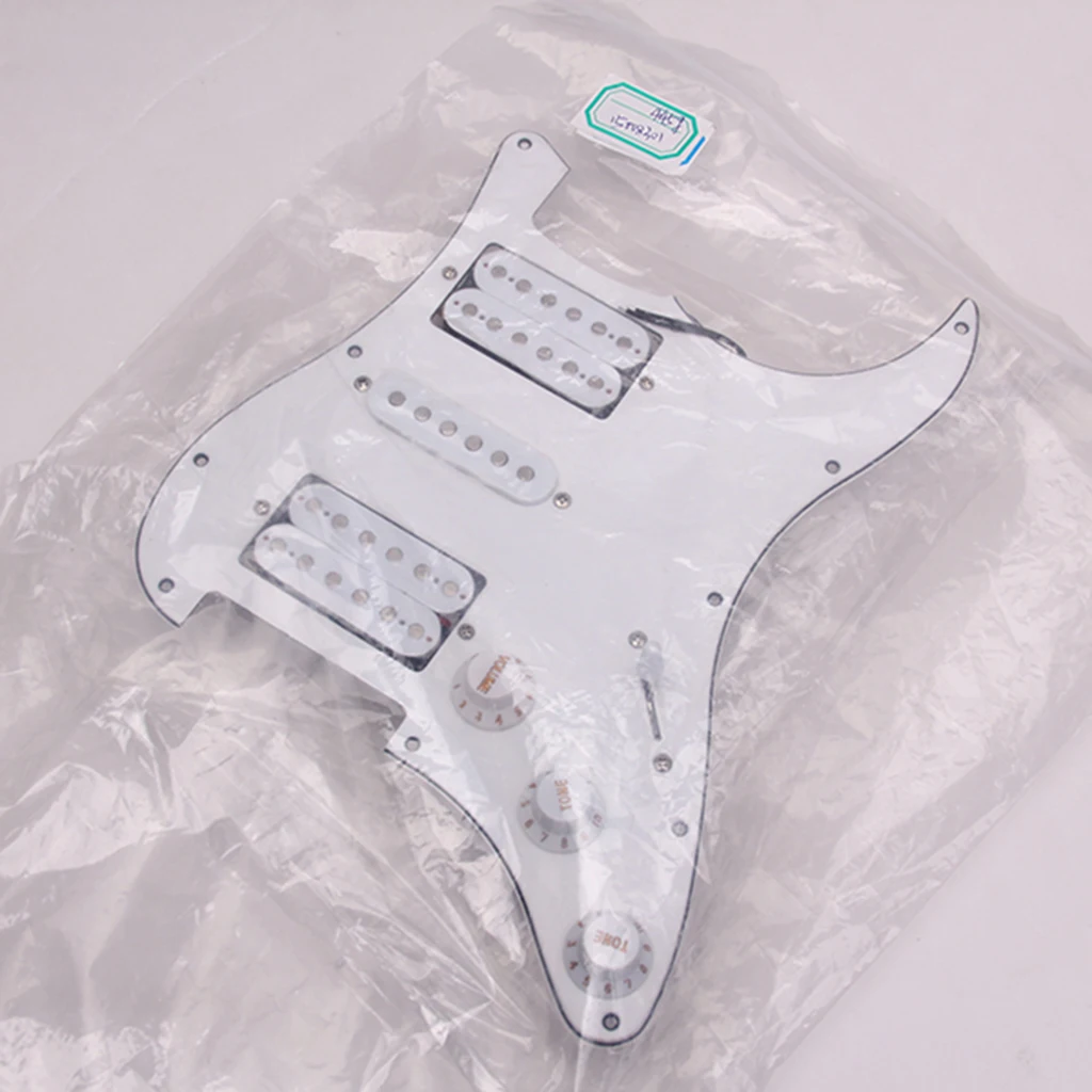 Loaded Prewired Electric Guitar Pickguard Pickups 11 Hole HSH White