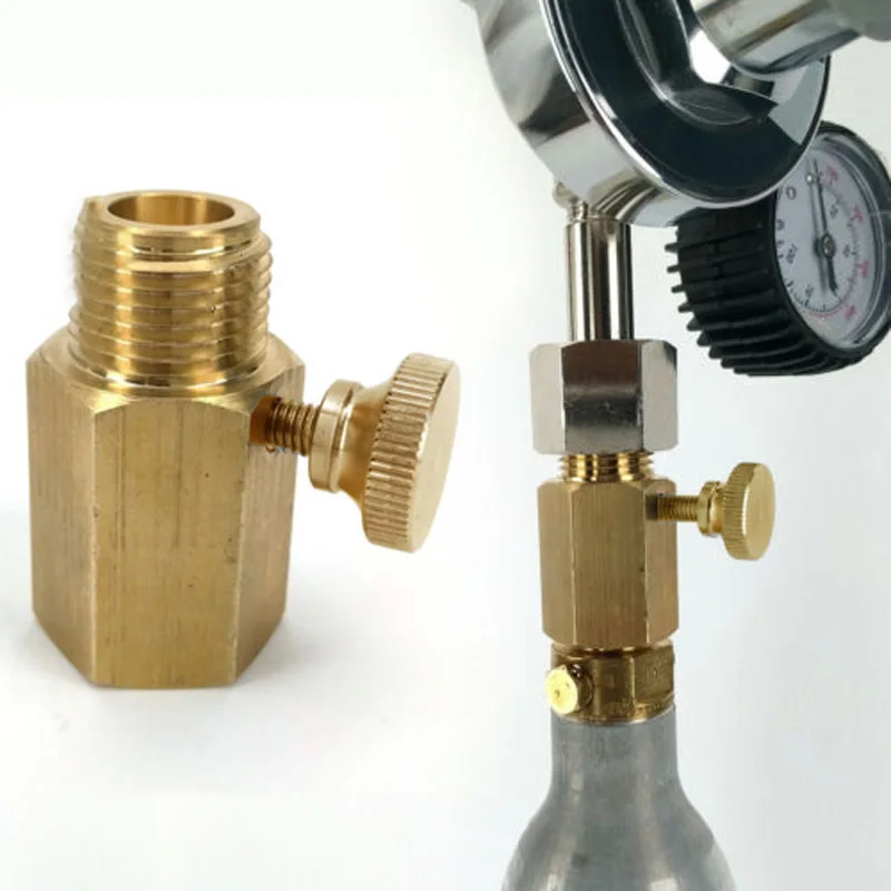 CO2 цилиндрический адаптер с регулировкой штифта Латунный разъем W/переключатель 3 модели Лот