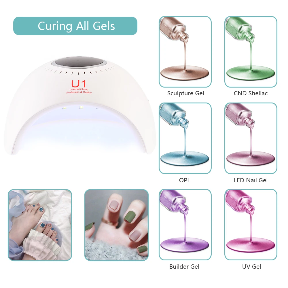 JuneJour Drop Shipping Nail Phototherapy Machine 84W Smart Induction Nail Polish New Phototherapy Gel Nail Art hot