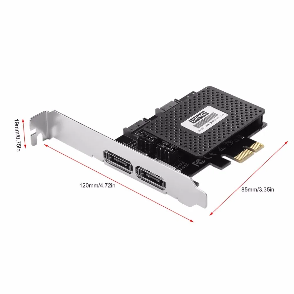 DIEWU Seizing IPQ& I/O PCI-E к ESATA3.0 адаптер расширения активированный SSD твердотельный жесткий диск мульти I/O контроллер карты