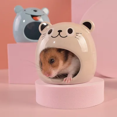 Hörcsög Kerámia Fészek Hörcsög Ház Kis Háziállat -Ellátás Hűvös Hálófészek Rajzfilm Fészek Hörcsög Kiegészítők - Image 3