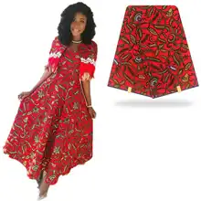 Красный красивый белый Хлопковый воск для ткани платье африканская восковая ткань Анкара ткань с принтом