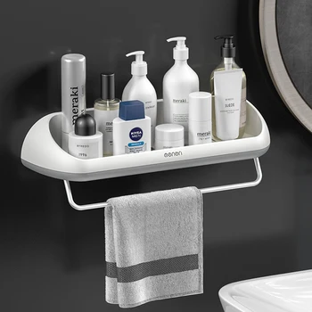 

Multifunctional Storage In The Bathroom Wall-mounted Towel Racks Home Organizer For Kitchen WC Home Garden Bathroom Accessories
