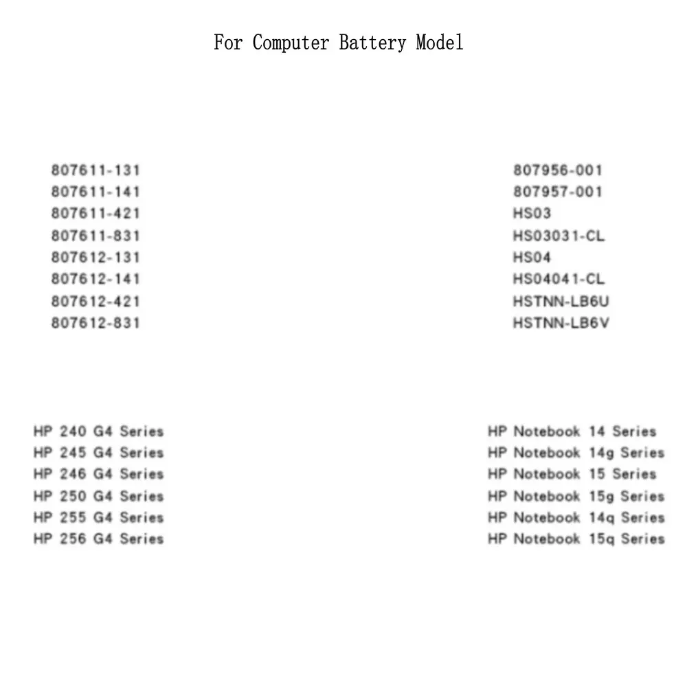 Размер батареи hp HS03L7 для ноутбука hp 14 15 14q 15q 15g HS03 HS04 HSTNN-LB6V фунтов батареи для ноутбука