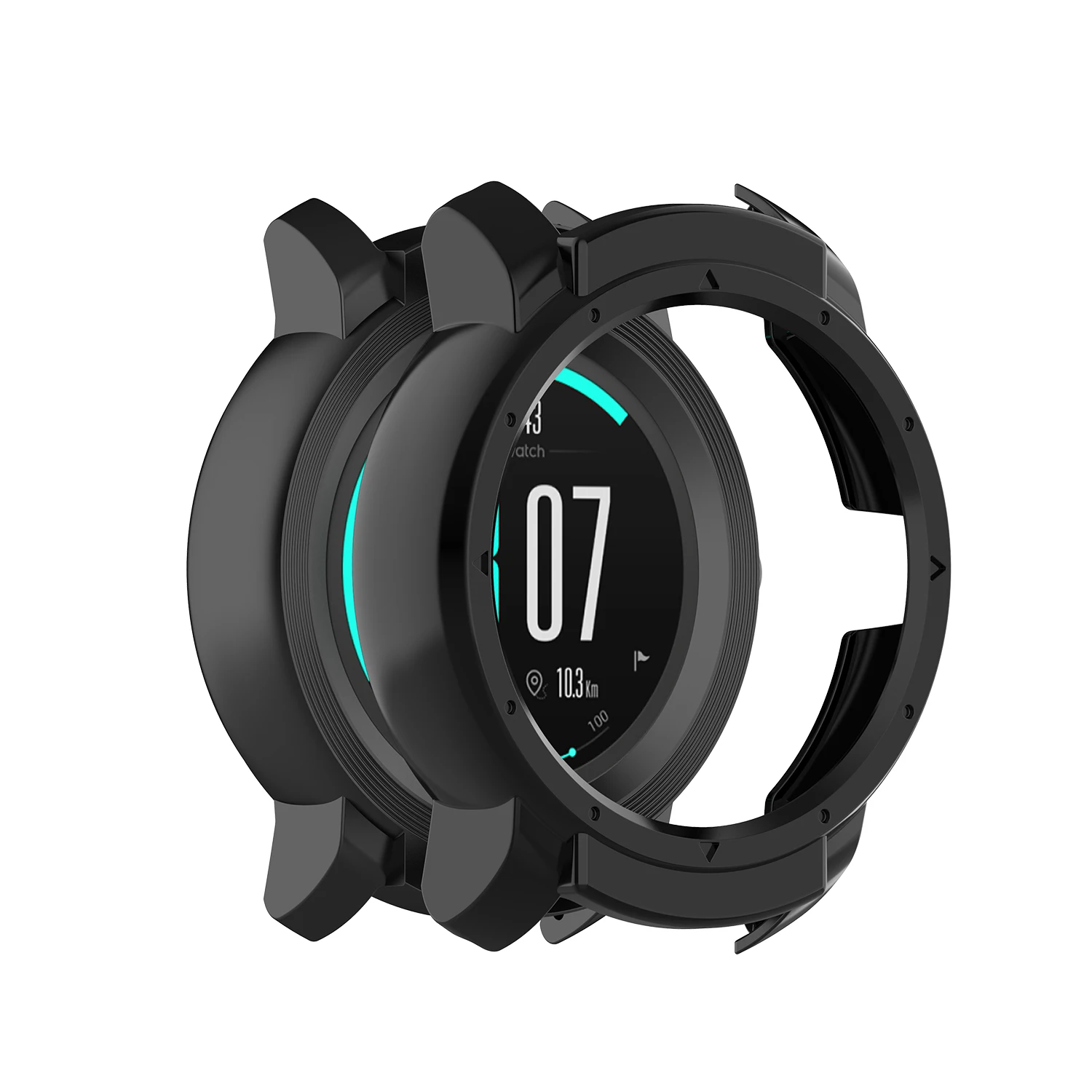 Смарт-часы для Ticwatch E силиконовый чехол Ультратонкий Мягкий защитный чехол из ТПУ с защитой от царапин аксессуары - Цвет: Черный