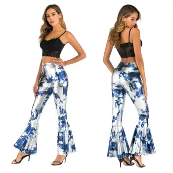 

Plus Size Women's Sexy Flare Camouflage Leopard Print Bodycon Skinny Bell Bottom Stretch High Waist Fashion Pants Trousers UK