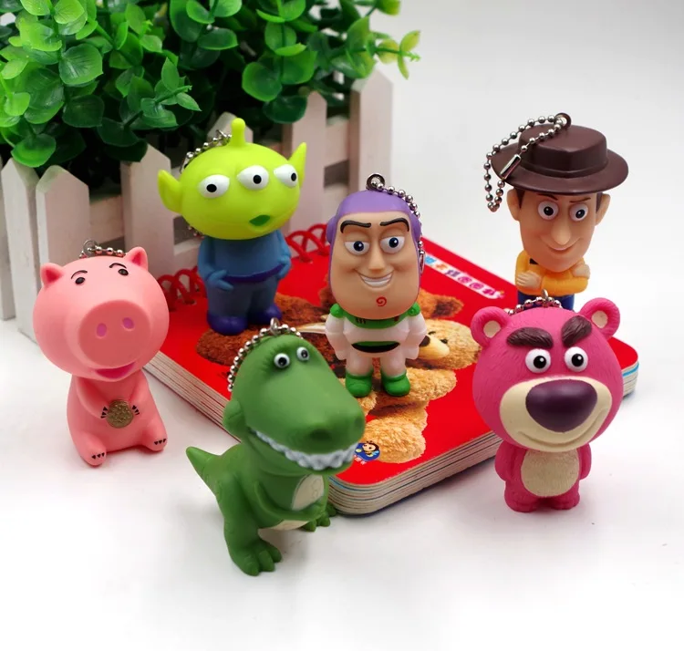 

Cartoon Movie Toy Story Woody Buzz Lightyear 3D Keychain Bag Cute The Monkey King Gifts Kids Party For Fans