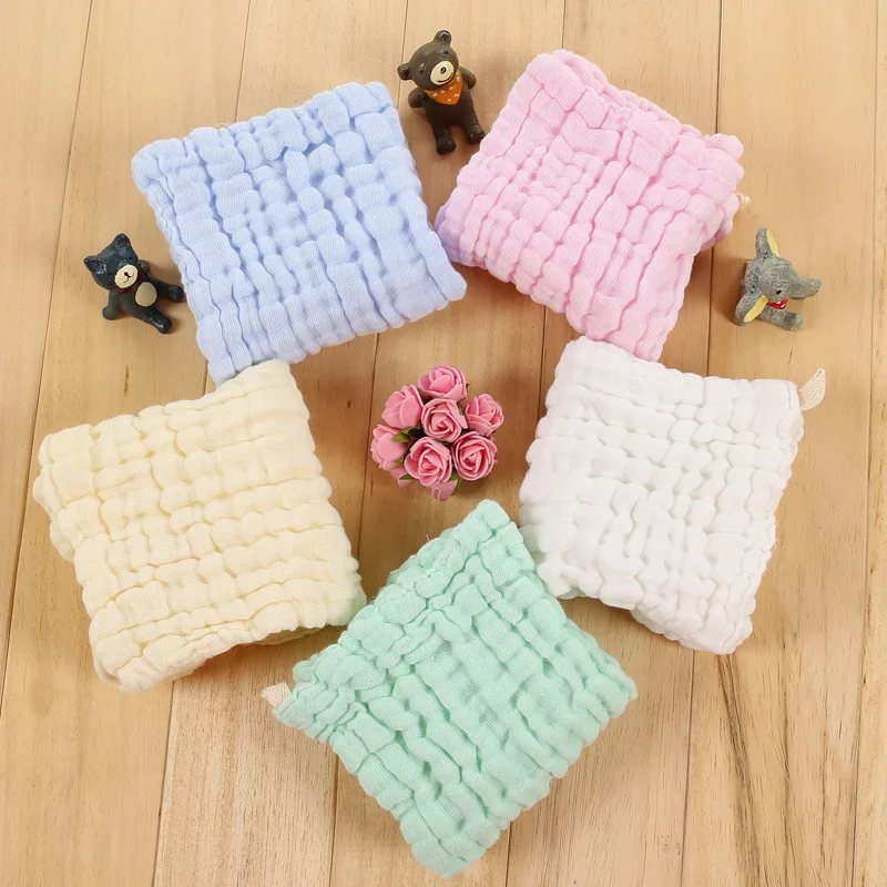 Six-layer Seersucker Candy-Colored CHILD'S Towel Pure Cotton Hand Towel Infants Children Bibs Handk