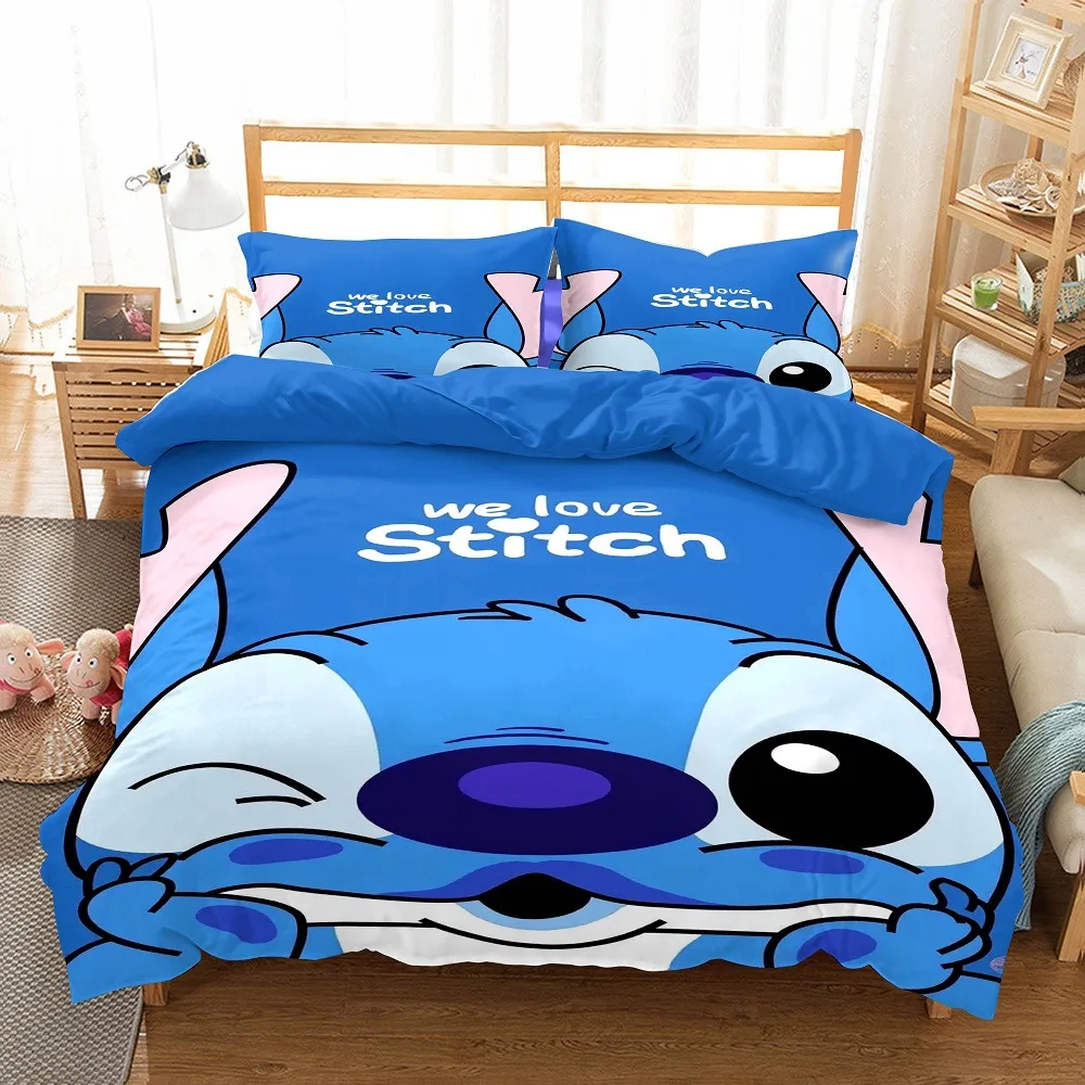 Disney-Juego de cama de Lilo & Stitch para y niñas, funda de edredón con estampado de dibujos animados, funda de almohada, regalos _ - AliExpress Mobile