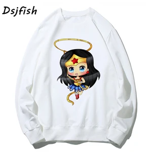 Women hoodies sweatshirts Anime Wonder Woman Printed hoodie for girl cute Cartoon Funny Femme long Sleeve Casual Ladies hoody