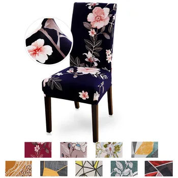 

1/2/4/6pcs Printed Dining Chair Cover Slipcover Modern Removable Anti-dirty Kitchen Seat Case Stretch Chair Cover for Banquet