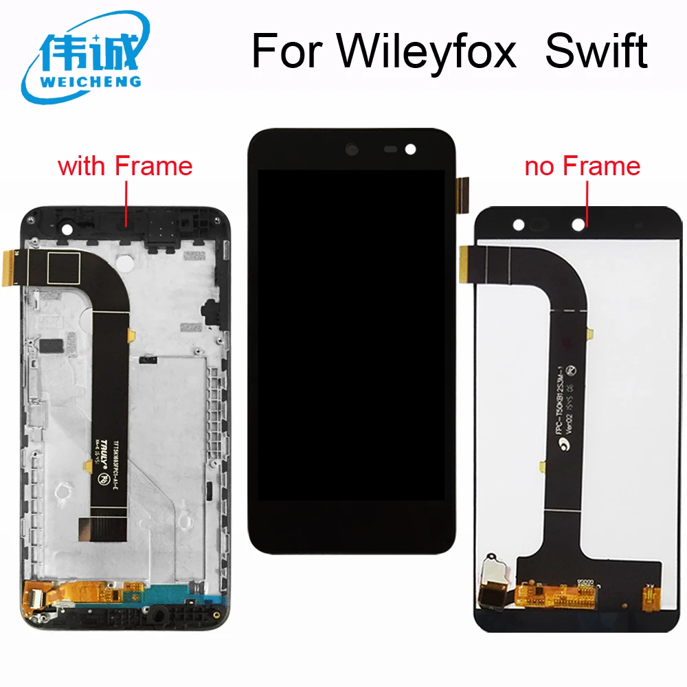 Ceny WEICHENG Wileyfox Swift ekran dotykowy + montaż ekranu wyświetlacza lcd do Wileyfox swift lcd z ramką wymiana smartfona + narzędzia