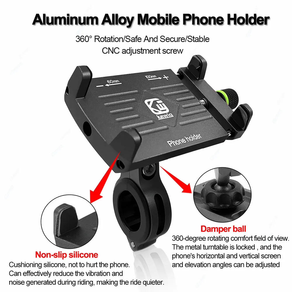 Universal 360° Rotation Bike Phone Holder Aluminium Alloy Motorcycle Phone Stand for ATV YAMAHA Motorbike Support GPS Bracket Universal 360° Rotation Bike Phone Holder Aluminium Alloy Motorcycle Phone Stand for ATV YAMAHA Motorbike Support GPS Bracket