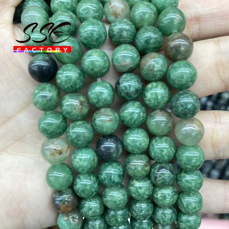 

Wholesale Natural Stone African Green Jades Beads Round Loose Beads 4 6 8 10MM For Jewelry Making DIY Bracelets Accessories 15"