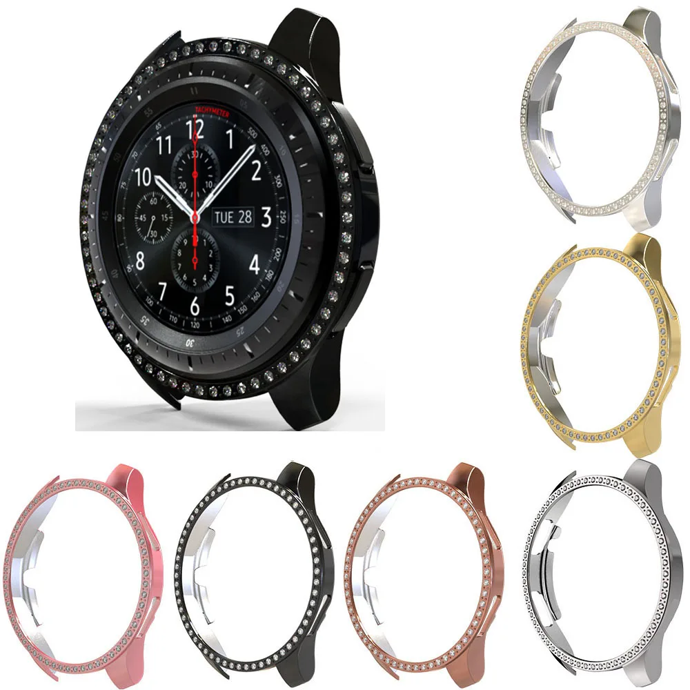 Чехол бампер для Samsung Galaxy Watch 46 мм защитный чехол из поликарбоната с бриллиантами