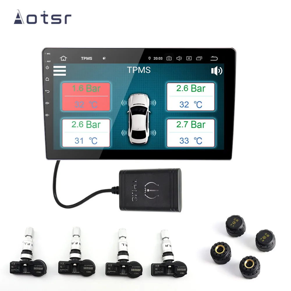 TPMS для быстрой GPS навигации автомобильная система контроля давления в шинах с 4