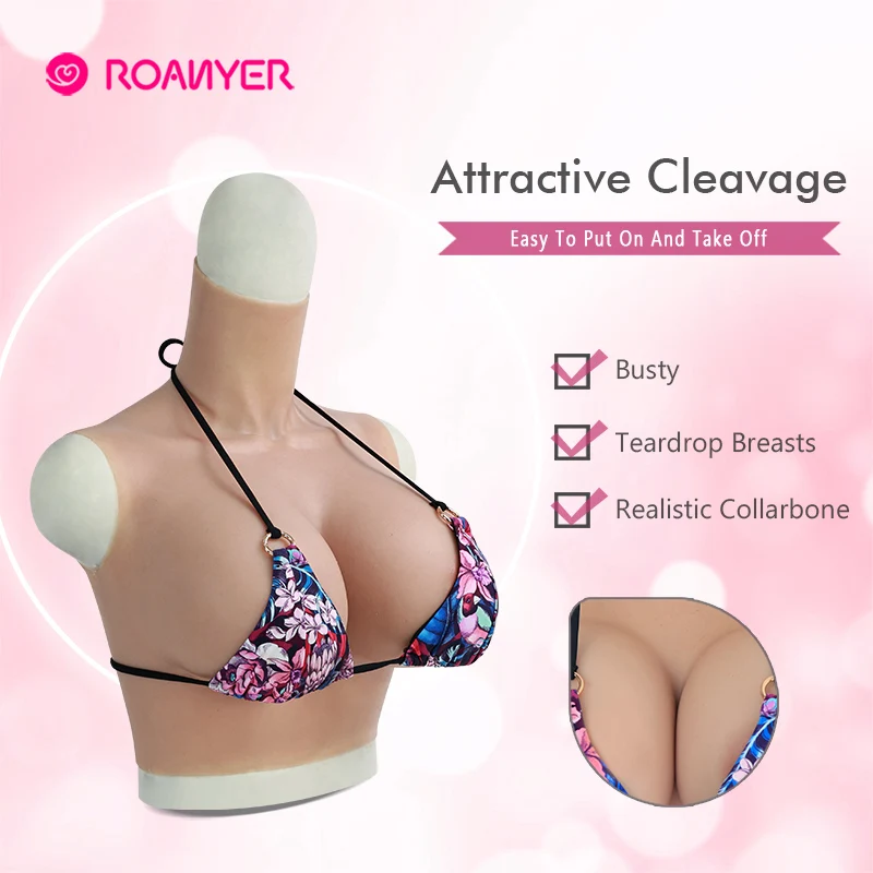 Roanyer груди формы реалистичные поддельные для трансвестита перетягивающая