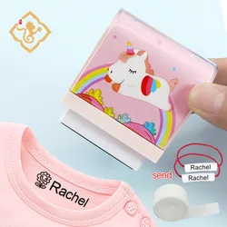 Sello hecho a medida para bebés, niños y niñas, Juguetes DIY para niños, pegatina personalizada con nombre, sello de ropa para estudiantes, sin decoloración, seguridad