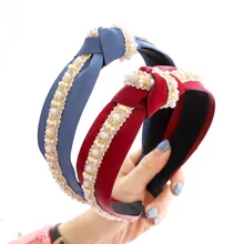 

Pearl Knot Headbands for Women Simple Fabric Girls Hairband Women Hair Accessories Wide Side Hair Band