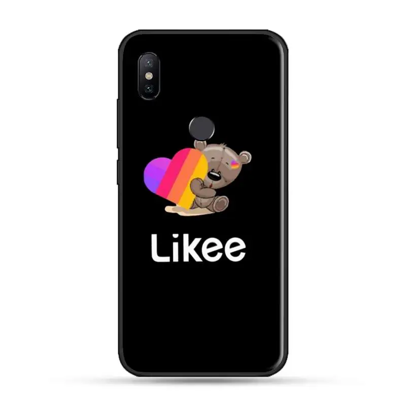 Модный мягкий силиконовый черный чехол Likee для телефона с котом медведем