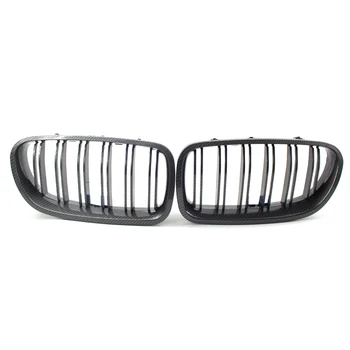 

Carbon Fiber Printed Style Dual Slat Front Grille Grill for BMW 5 Sereis F10 F18 10-15 2011 2012 2013 2014 550i 528i 535i 4 Door