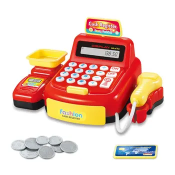 

Simulation Supermarket Cash Register Toy DIY Educational Interactive Light Sound Role Play Shopping Game child Pretend Play Toys