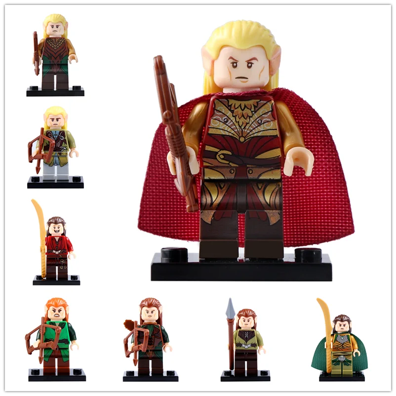 8 шт./компл. Legoed Властелин колец фигурка Элронд эльф халдир Playmobil строительные