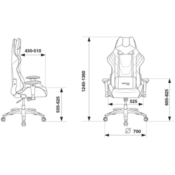 

Chair game БЮРОКРАТ VIKING 4 AERO, with wheels, PU leather/fabric, black/red, (Viking 4 Aero red)