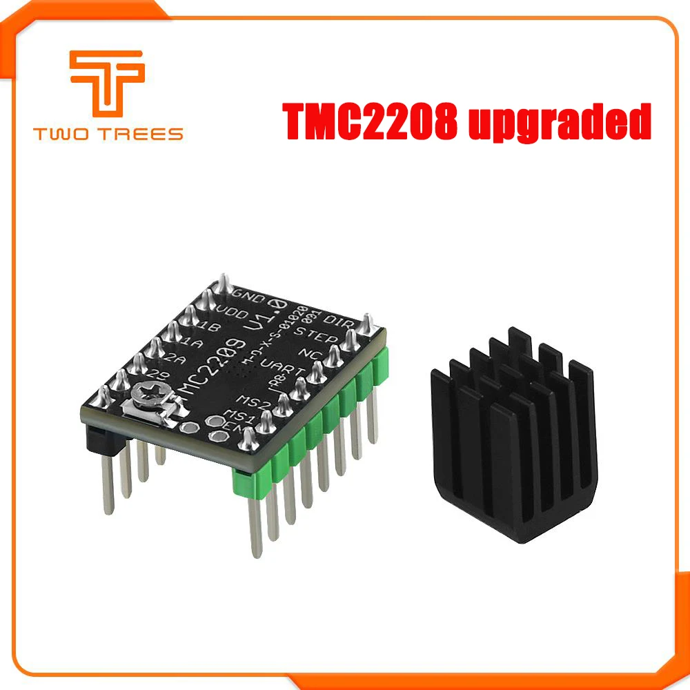 1 шт. Stepstick TMC2208 TMC2209 Драйвер шагового двигателя супер тихий с новыми радиаторами Замена для SKR V1.3 плата управления MKS GEN