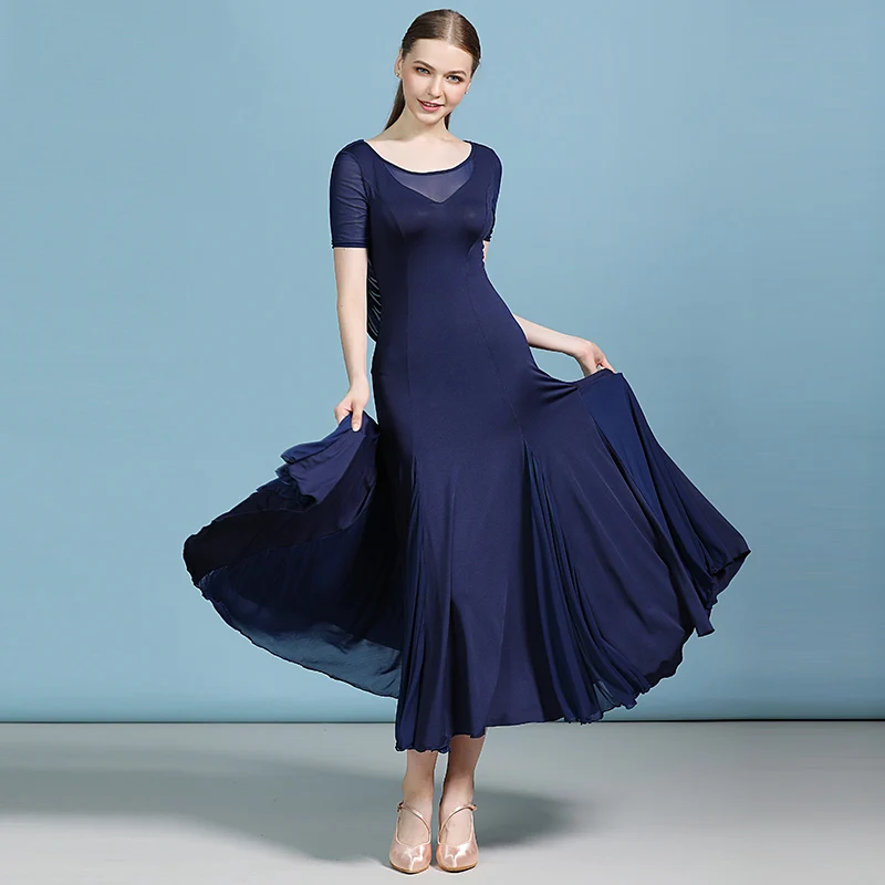 Бальное платье для танцев женское с коротким рукавом качающееся современное платье для танцев es испанская одежда фламенко вальс тренировочная одежда леди DNV12234 - Цвет: As Picture
