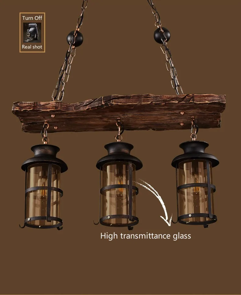 3 старинных лодочных деревянных Кантри стиль ретро огни Бесплатная доставка Новый оригинальный дизайн ретро промышленные люстры