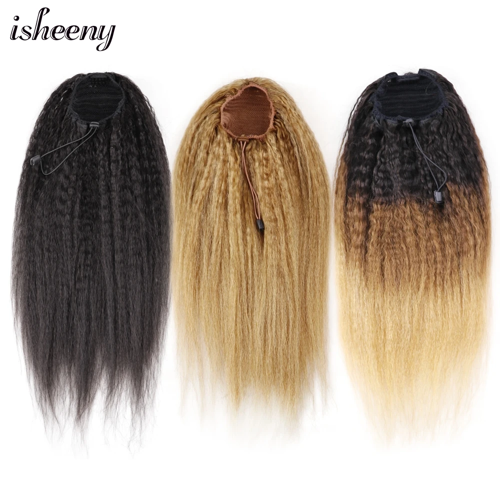 Best Offers Ponytail-Extensions Human-Hair Drawstring Brazilian Straight Clip-In Isheeny Remy Kinky 1zWXeL8oj