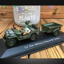 1/43 мировая война II WILLYS сплав 1/4 тонн военный автомобиль W трейлер игрушечные машины литье под давлением металлический литье коллекционные игрушки автомобиль