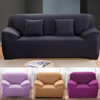 

47 Sofa Cover Solid Stretch L shape Armchair Couch Covers Slipcover Single Double Three Seater Sofa Covers for living Room