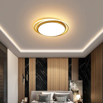 

Modern Round LED Chandeliers For Bedroom Living Room Kitchen Study Gold Ceiling Lamp Home Decoration Luminaria Lighting Fixture