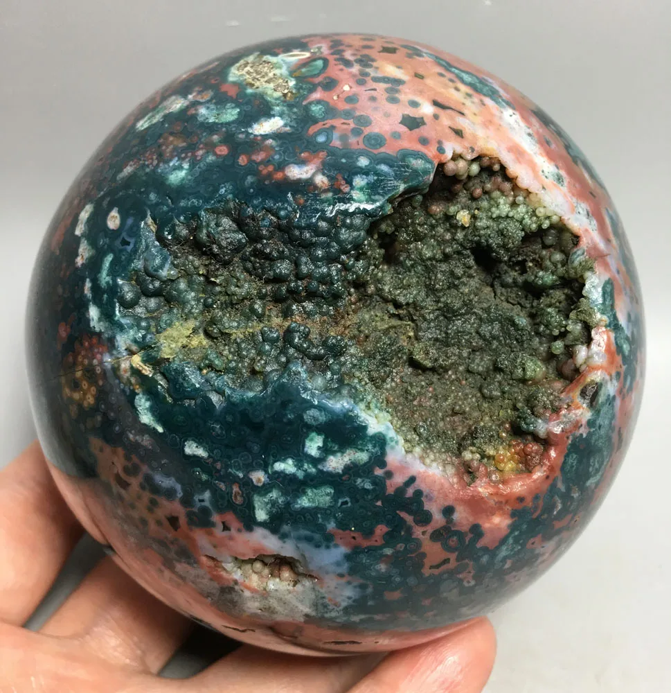 

1562g High quality Natural quartz crystal polishing production of beautiful reiki ocean jasper ball