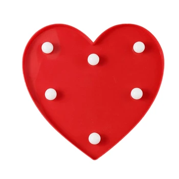 

Marquee Light Up Red Heart Sign with 6 Warm White Bulbs for Wall Decor Valentines Decorations Wedding Anniversary