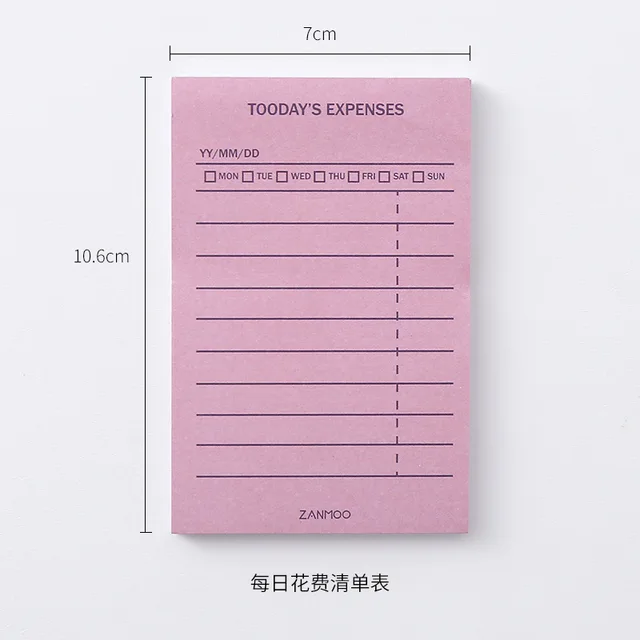 Not Sticky Memo Pads Simple Plan Student Daily Notebook Time Management Learning Label Clocking Schedule Week Planner Office Tag 8Daily spending list
