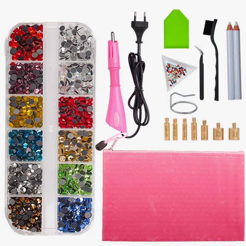 US/EU Mix Colors Hot Fix Rhinestones Set /Crystal Glass Hotfix Applicators Color Iron-on Wand Strass | Дом и сад