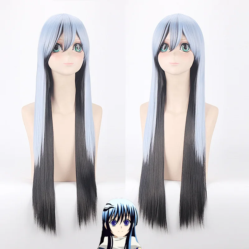Morematch FREE SHIP>>> 68 Nurarihyon No Mago Yuki Onna 80cm Long Cosplay Wig Black Blue Water Symbol