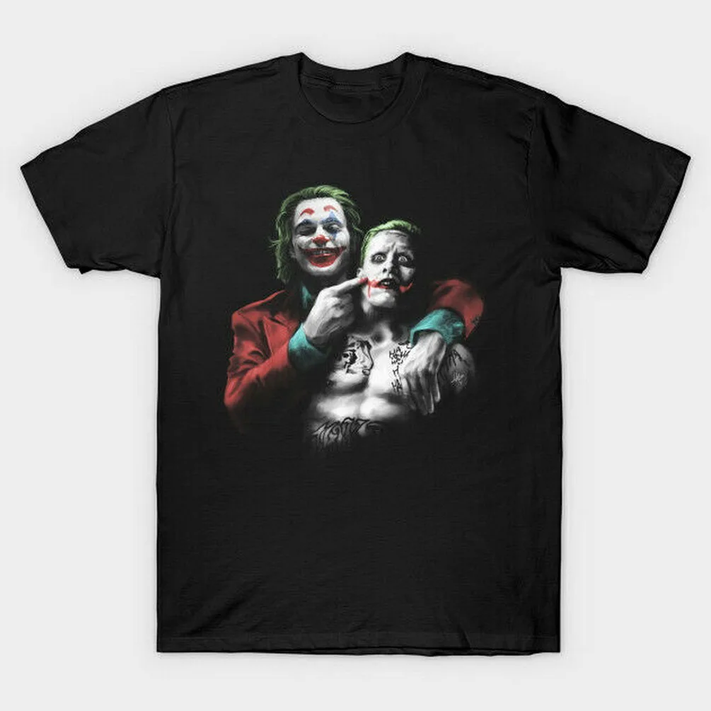 The Killing Joke Of Joker Joaquin Phoenix Jared Leto Funny Black T-Shirt Unisex Loose Fit TEE Shirt | Мужская одежда